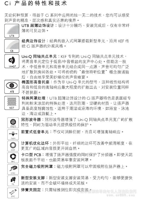 KEF CI����ϵ���������Ժͼ��g��B